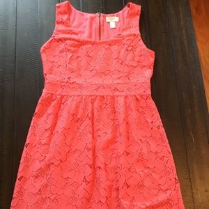 Loft Petite Coral Lace Dress